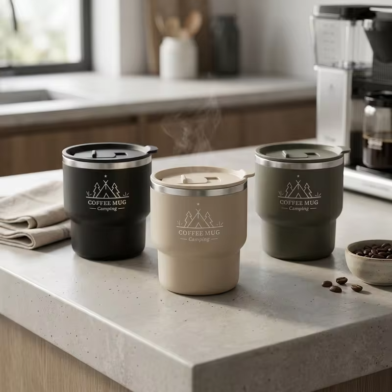 Double-layer Insulated Coffee Mug With Lid 400ML 304 Stainless Steel Drinking Cup Anti Scalding Sealed Milk Coffee Cup Drinkware