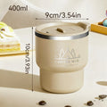 Double-layer Insulated Coffee Mug With Lid 400ML 304 Stainless Steel Drinking Cup Anti Scalding Sealed Milk Coffee Cup Drinkware