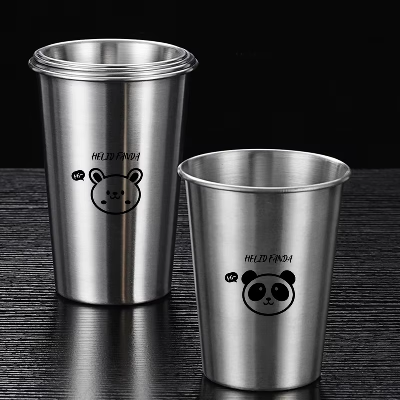 304 Stainless Steel Single Layer Water Cup Reusable Tumbler Beer Cups Durable Tea Milk Coffee Mug Kids Drinking Cup Drinkware