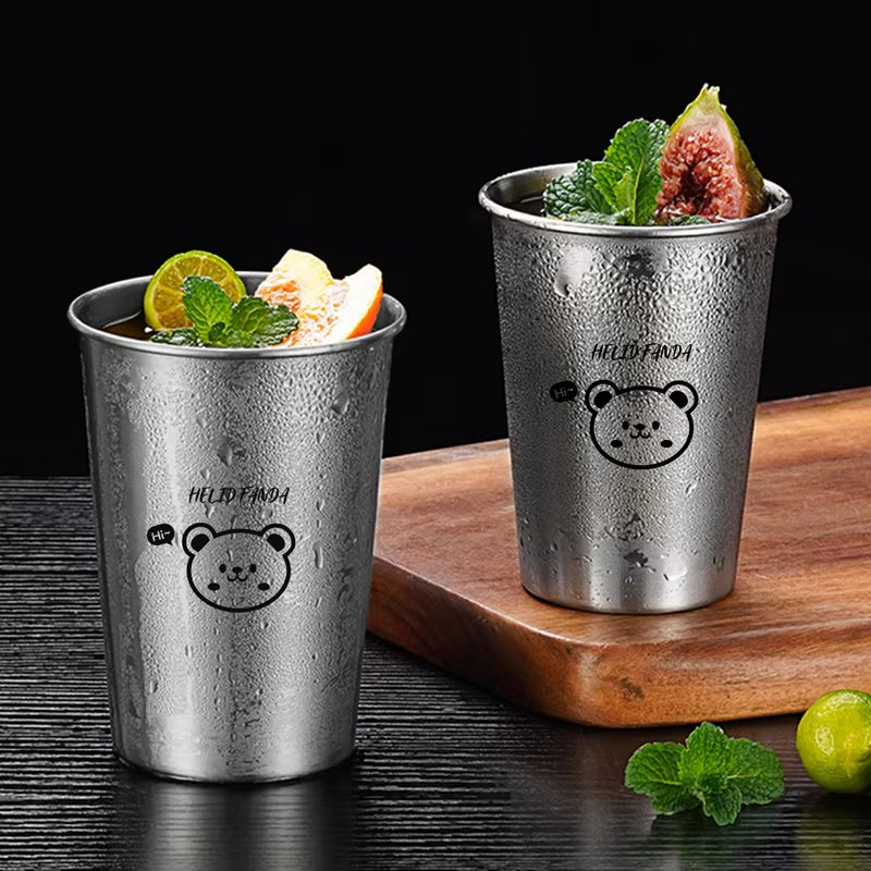 304 Stainless Steel Single Layer Water Cup Reusable Tumbler Beer Cups Durable Tea Milk Coffee Mug Kids Drinking Cup Drinkware