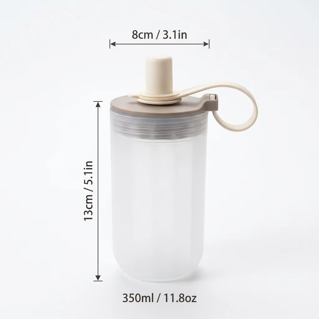 350/550ML Plastic Drinking Bottle With Handle&Straw Travel Sport Water Bottle For Juice Beverage Portable Tumbler For Students