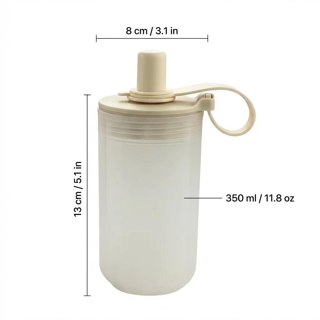 350/550ML Plastic Drinking Bottle With Handle&Straw Travel Sport Water Bottle For Juice Beverage Portable Tumbler For Students