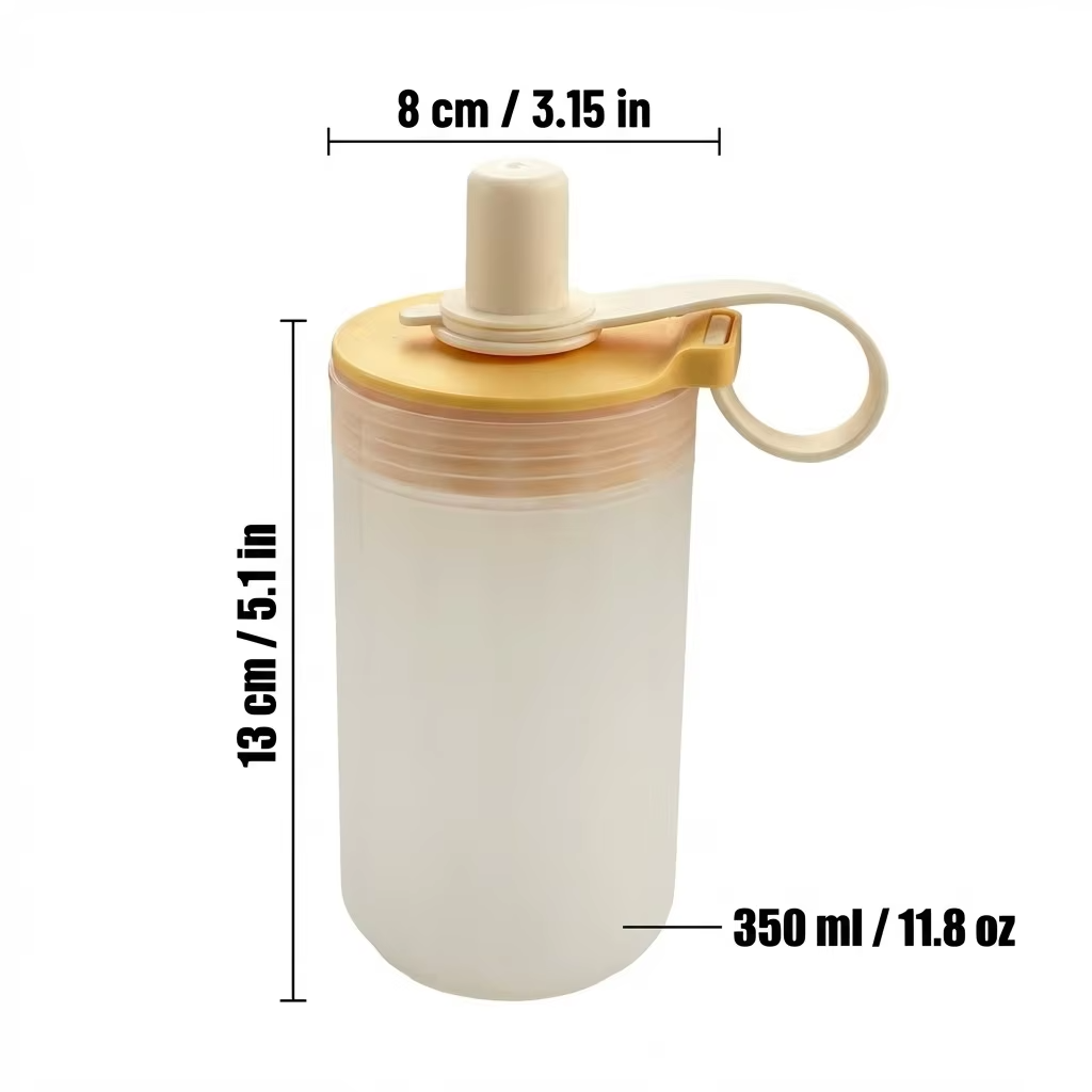 350/550ML Plastic Drinking Bottle With Handle&Straw Travel Sport Water Bottle For Juice Beverage Portable Tumbler For Students