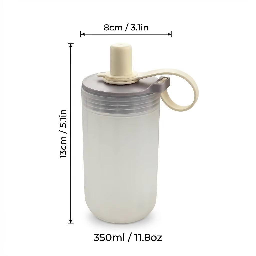 350/550ML Plastic Drinking Bottle With Handle&Straw Travel Sport Water Bottle For Juice Beverage Portable Tumbler For Students