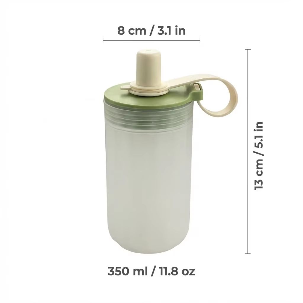 350/550ML Plastic Drinking Bottle With Handle&Straw Travel Sport Water Bottle For Juice Beverage Portable Tumbler For Students