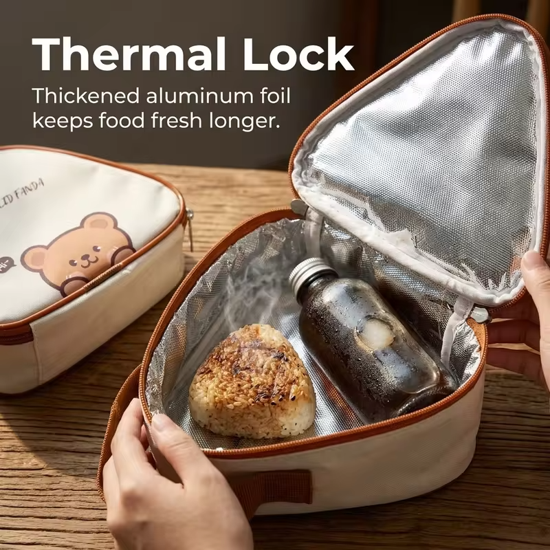 Mini Cute Picnic Bag Portable Cooler Bag Triangle Waterproof Oxford Insulated Bag Outdoor Travel Camping Thermal Lunch Bag