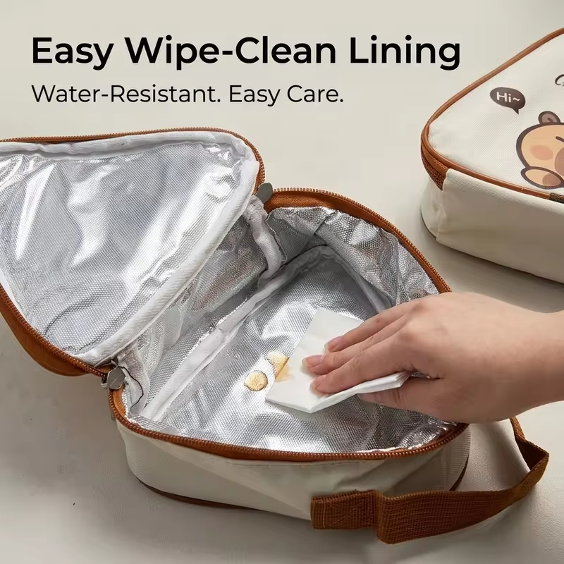 Mini Cute Picnic Bag Portable Cooler Bag Triangle Waterproof Oxford Insulated Bag Outdoor Travel Camping Thermal Lunch Bag