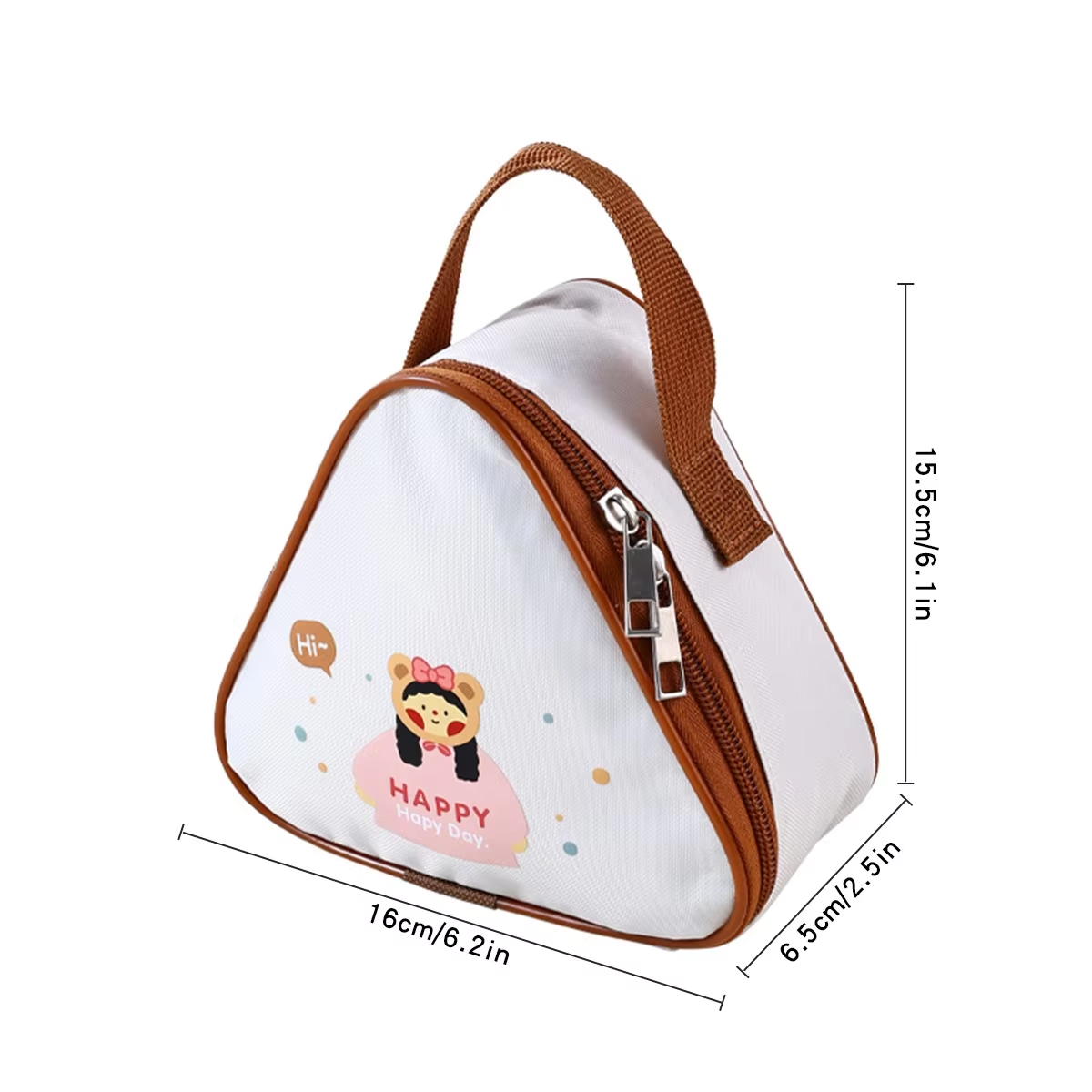 Mini Cute Picnic Bag Portable Cooler Bag Triangle Waterproof Oxford Insulated Bag Outdoor Travel Camping Thermal Lunch Bag