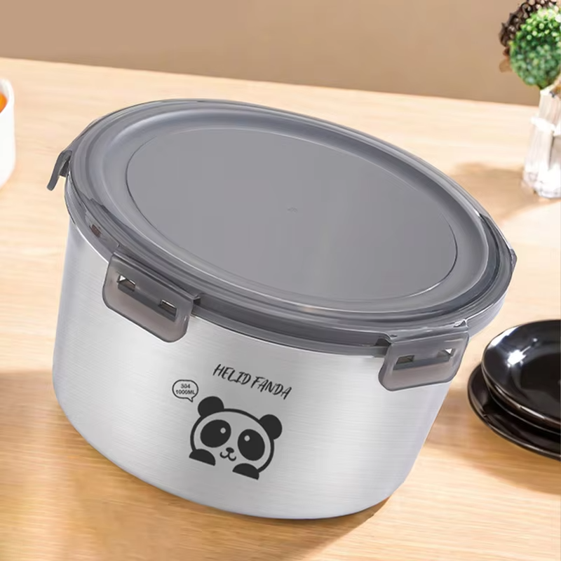304 Stainless Steel Fresh-keeping Box Refrigerator Frozen Meat Food Container Fruit Vegetable Storage Box Microwave&Oven Safe