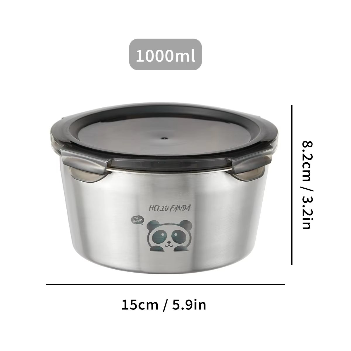 304 Stainless Steel Fresh-keeping Box Refrigerator Frozen Meat Food Container Fruit Vegetable Storage Box Microwave&Oven Safe