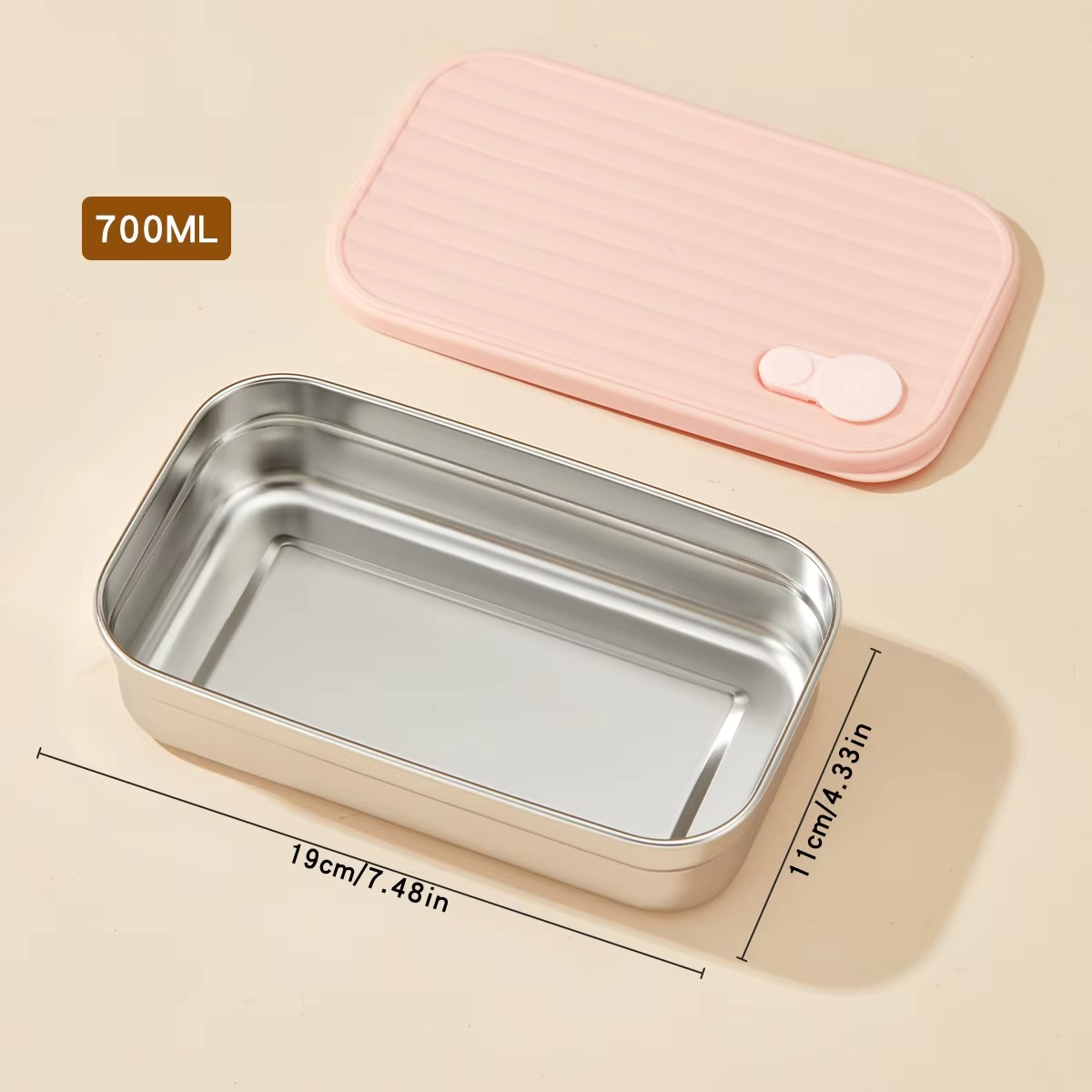 Stackable Food Storage Container 1/2 Grids Microwave 304 Stainless Steel Preservation Box Refrigerator Sealed Fresh-keeping Box