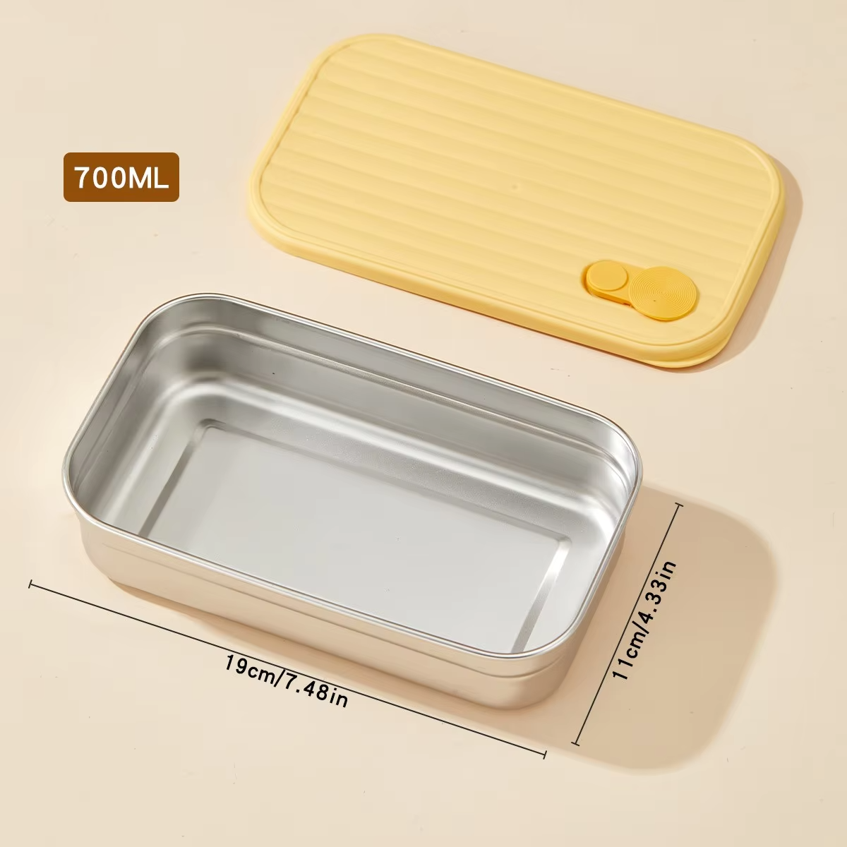 Stackable Food Storage Container 1/2 Grids Microwave 304 Stainless Steel Preservation Box Refrigerator Sealed Fresh-keeping Box