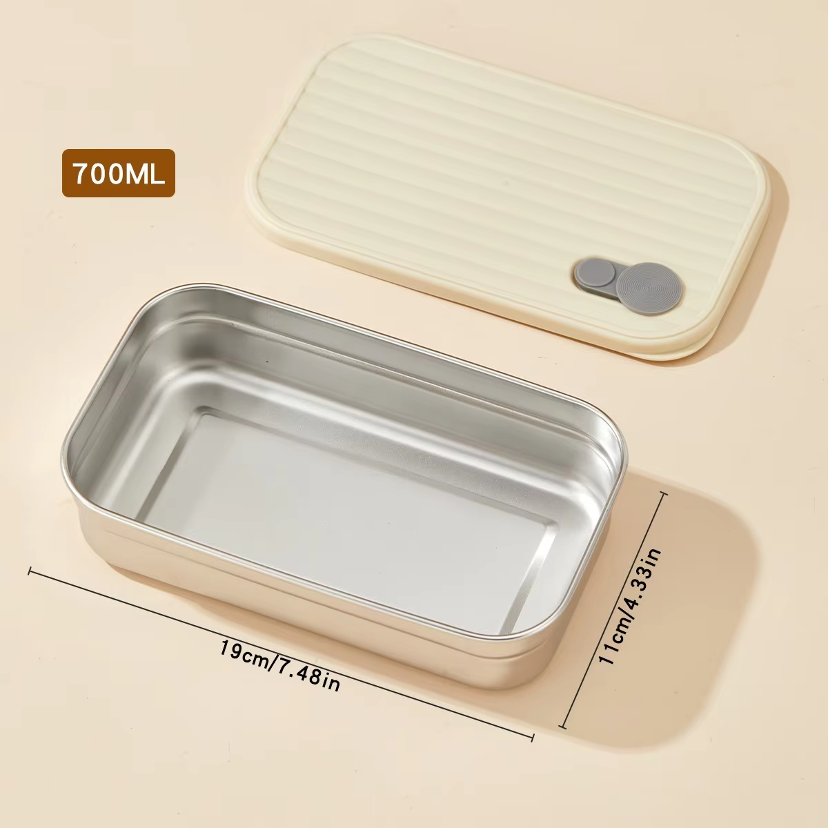 Stackable Food Storage Container 1/2 Grids Microwave 304 Stainless Steel Preservation Box Refrigerator Sealed Fresh-keeping Box