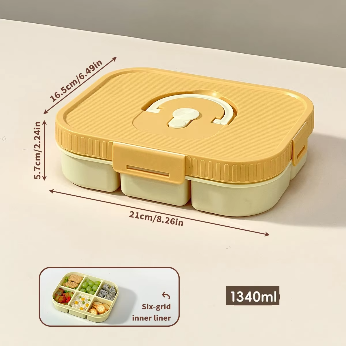Microwave Plastic Divided Lunch Box With Handle Camping Picnic Portable Leak-proof Fruit Salad Food Container For Kids Students