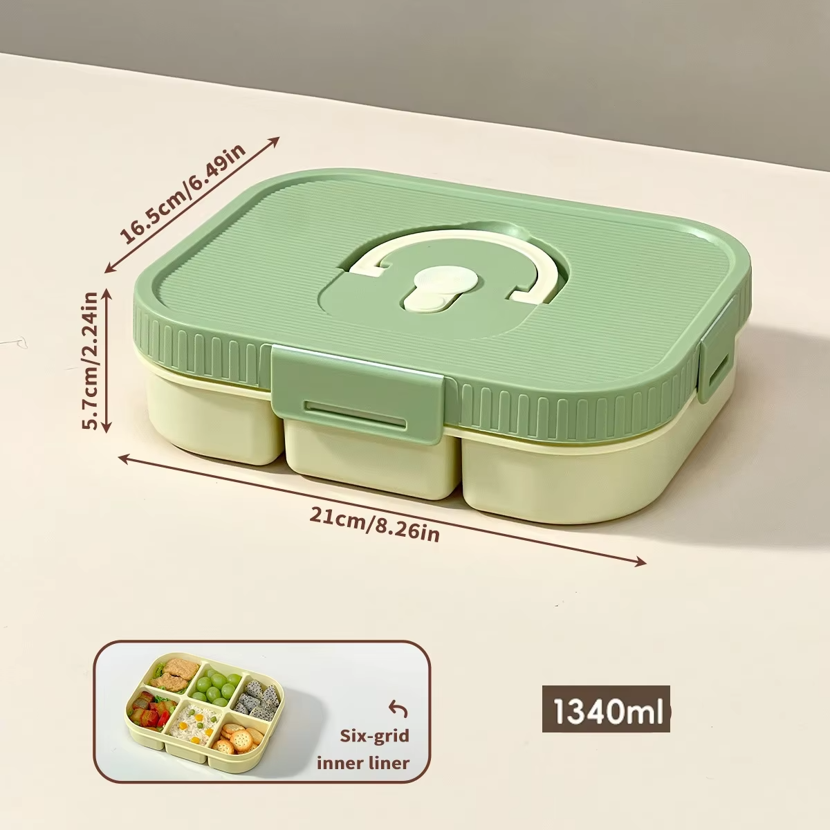 Microwave Plastic Divided Lunch Box With Handle Camping Picnic Portable Leak-proof Fruit Salad Food Container For Kids Students