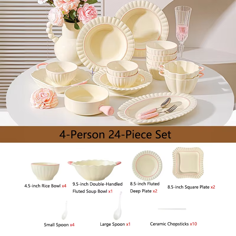 Dinner sets full set kitchen bowl set luxury dinnerware sets porcelain noble dinner for 2-10 people serving table china