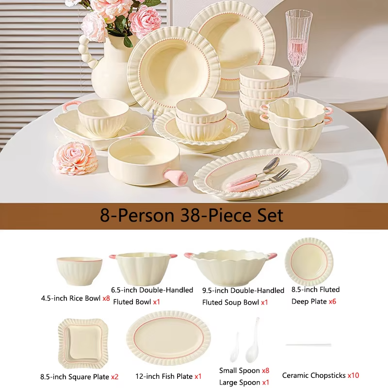Dinner sets full set kitchen bowl set luxury dinnerware sets porcelain noble dinner for 2-10 people serving table china