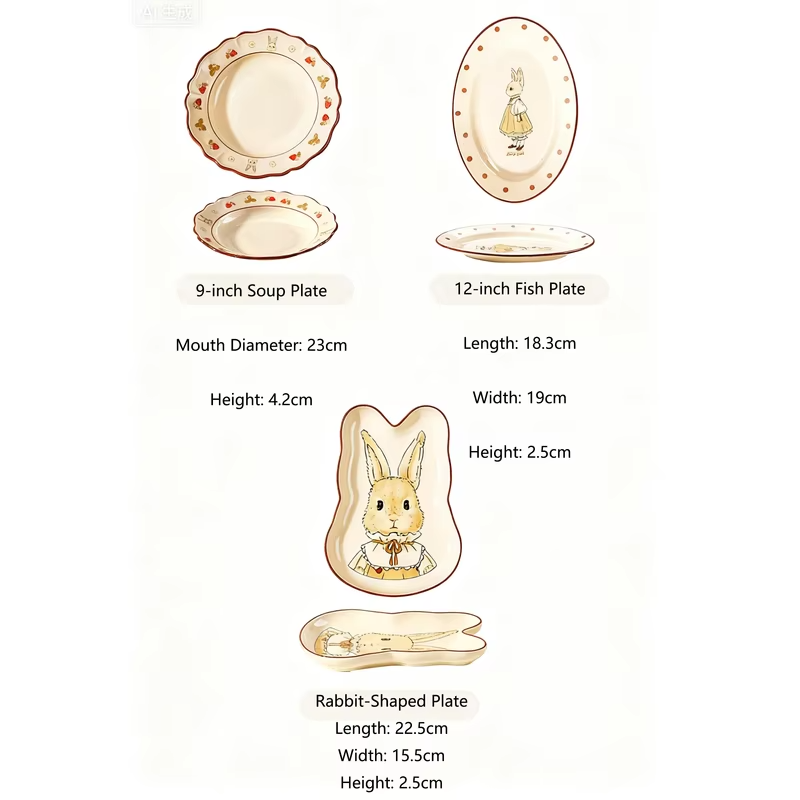 Dinnerware sets full set dishes set tableware set bowl retro bunny dishes full table set 5 1 dinner plate set 6 people christmas